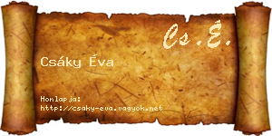 Csáky Éva névjegykártya