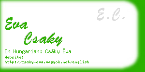eva csaky business card