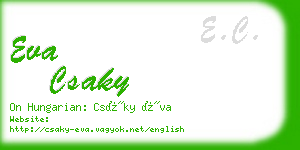 eva csaky business card